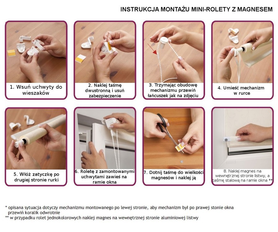 Instrukcja montażu mini rolety Microllo
